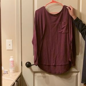 burgundy long sleeve shirt